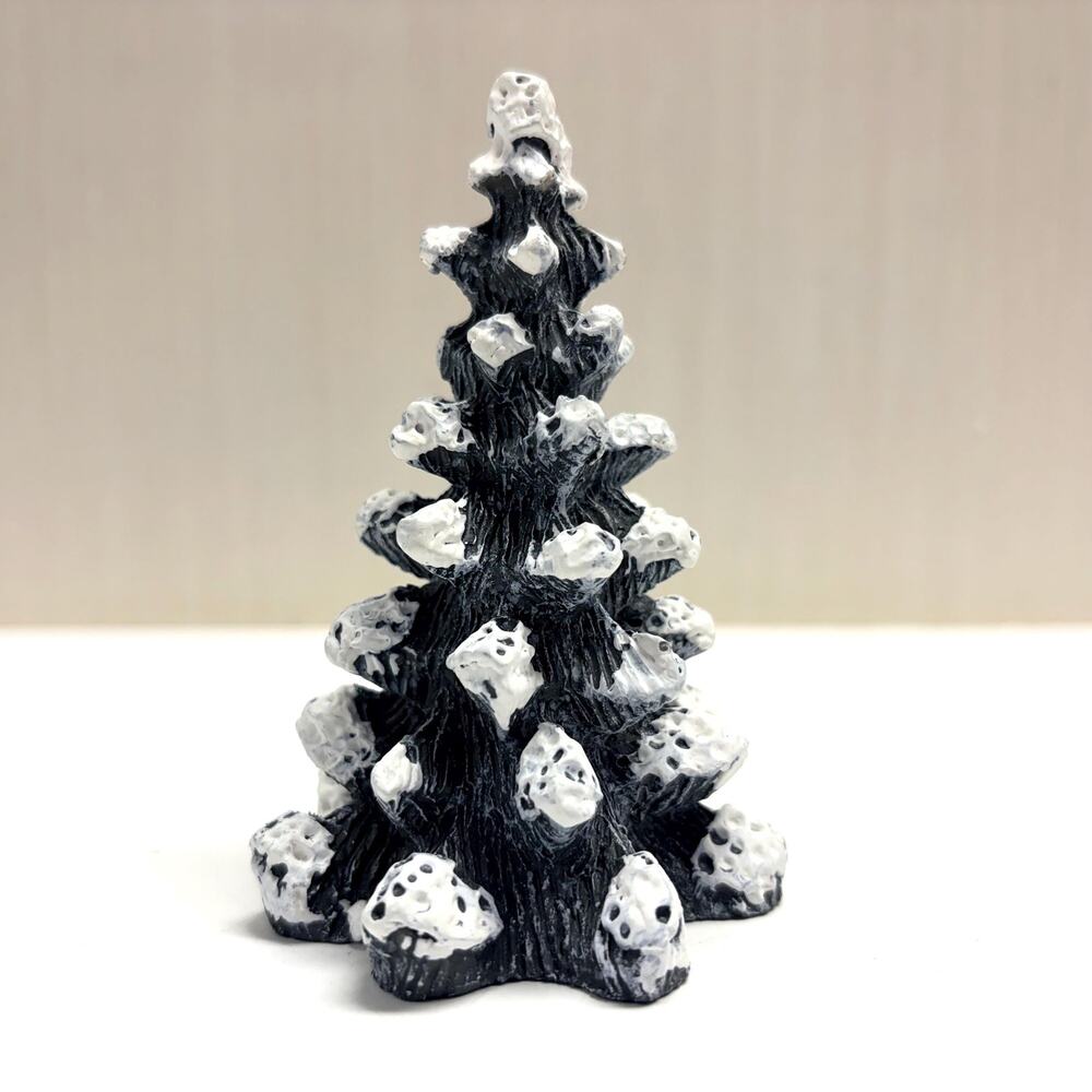 Vintage Mervyns Village Square Pine Tree Snow Christmas Decor Small Size